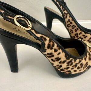 Anne Klein Leopard Haircalf Slingback Heels – Size 7 – 3.75 inch Heel